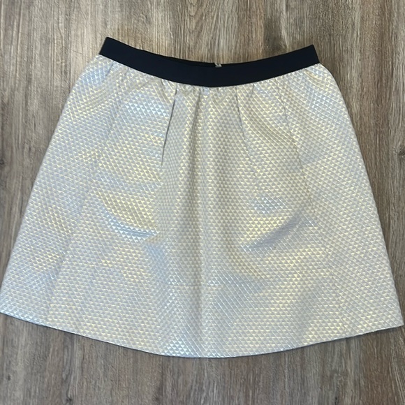 Anthropologie Ganni Gold Brocade Pleated 'Cressida' Mini Skirt Size S - Picture 3 of 6